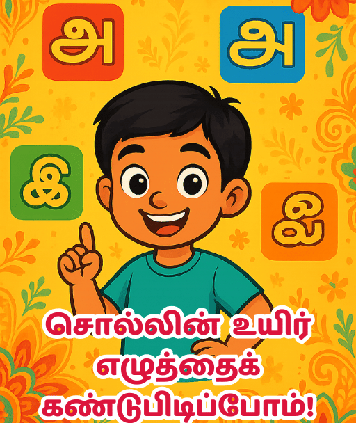 சொல்லில் உள்ள  முதல் உயிர் எழுத்தைக் கண்டுபிடிப்போம்!